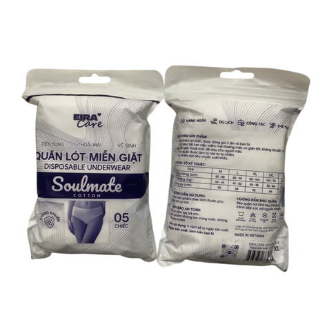 Quần lót dùng 1 lần cotton Eira Care (túi 5 cái) - size 3XL