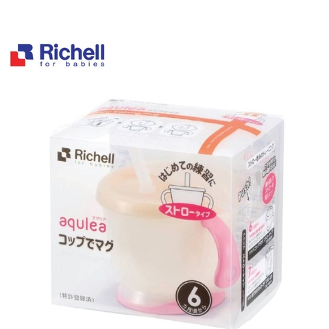 Cốc tập uống 3 giai đoạn Richell nắp sữa tay hồng