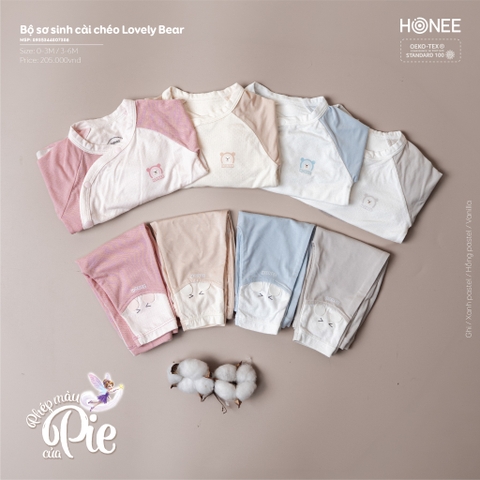 (C1.5) Bộ sơ sinh cài chéo Lovely Bear Honee 7386