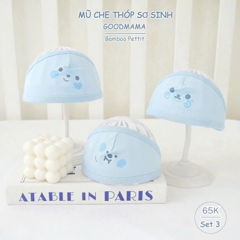 Set 3 mũ che thóp pettit Goodmama (màu ngẫu nhiên)