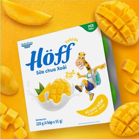 Sữa chua hoa quả Hoff vị xoài 4x55g (6M+)