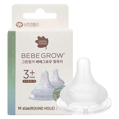 Núm ty bình sữa Greenfinger Bebegrow - Size M (3-6 tháng) - Set 2