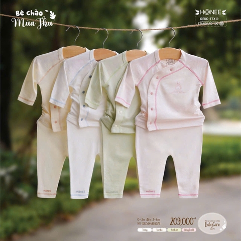 Bộ sơ sinh cài chéo Baby Care Honee 8079