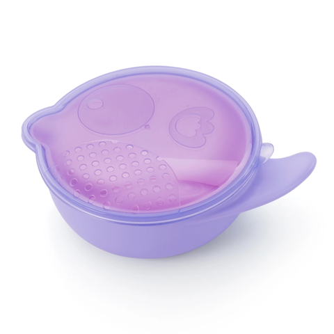 Bát ăn dặm đa năng Hallysen - 2 Lớp - Màu tím