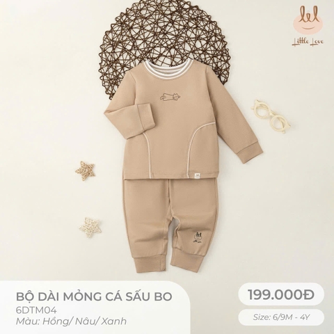 Bộ dài mỏng cá sấu Bo Little Love - Màu Nâu
