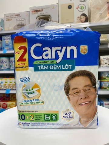 Tấm đệm lót Caryn siêu thấm 10+2 miếng (giao bì ngẫu nhiên)