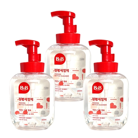 Nước rửa bình sữa B&B dạng bọt chai 450ml