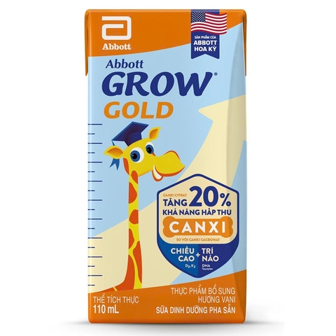 Sữa nước Abbott Grow Gold hương vani (4x110ml) (1Y+)