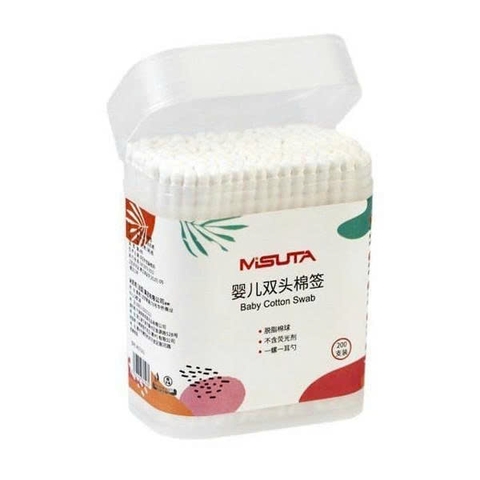 Tăm bông Misuta đầu xoắn và dệt 200 que