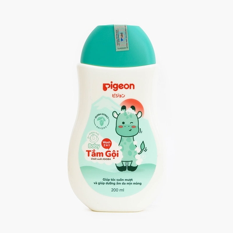 Tắm gội 2 trong 1 200ml Pigeon New (Xanh Jojoba)
