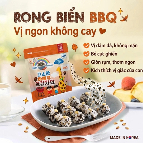 Rong biển vụn rắc cơm Baby Samwon 40g Hàn Quốc - Vị BBQ (12M+)
