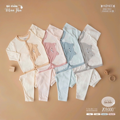 Bộ sơ sinh cài giữa gấu DoDo Honee 9328