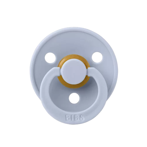 Ty ngậm núm tròn cao su tự nhiên BIBS Pacifier De Lux Latex  Size 1 từ 0-6 tháng tuối, Dusty Blue