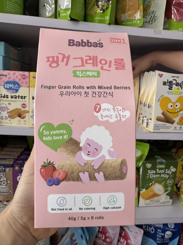 Bánh ngũ cốc Babba's Baby vị dâu & việt quất 40g (8M+)