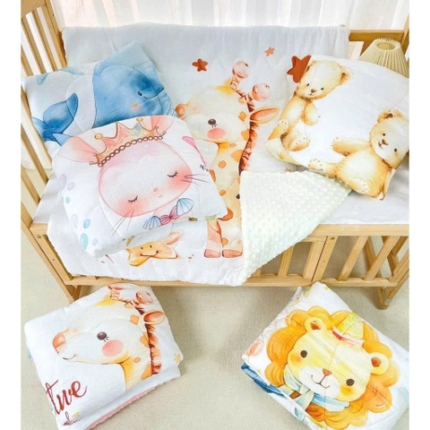 Chăn Trần Bông 4D Zeloo Manny  110x110cm (họa tiết ngẫu nhiên)