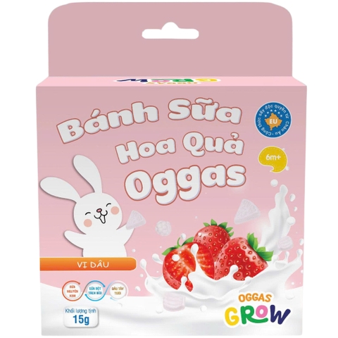 Bánh sữa hoa quả Oggas vị Dâu 15g (6M+)