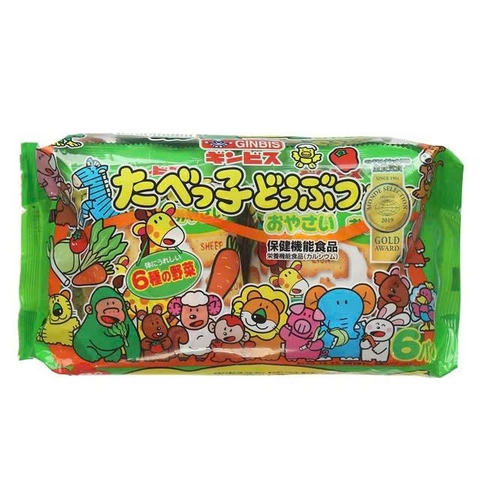 Bánh ăn dặm hình thú Ginbis vị rau củ 162g cho bé 6M+