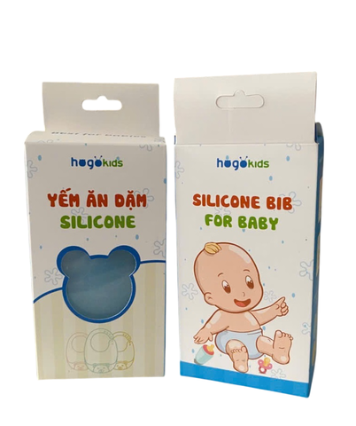 Yếm ăn dặm Hogokids Silicone dẻo trong suốt siêu nhẹ hình gấu (màu ngẫu nhiên)