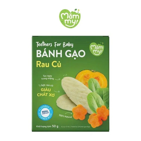 Bánh gạo ăn dặm Mămmy vị rau củ 50g (7M)