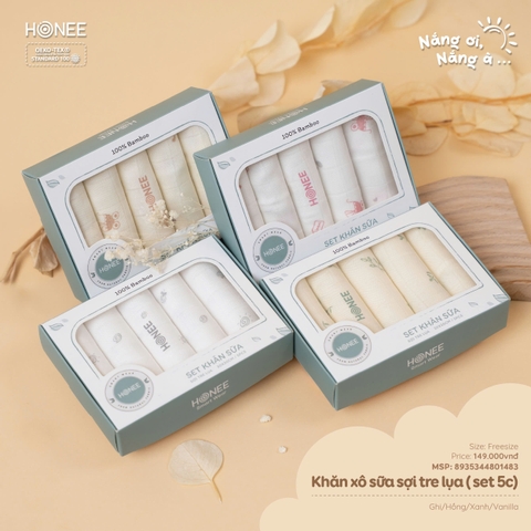 Khăn xô sợi tre lụa Honee 1483 (set 5)