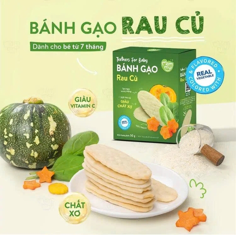 Bánh gạo ăn dặm Mămmy vị rau củ 50g (7M)