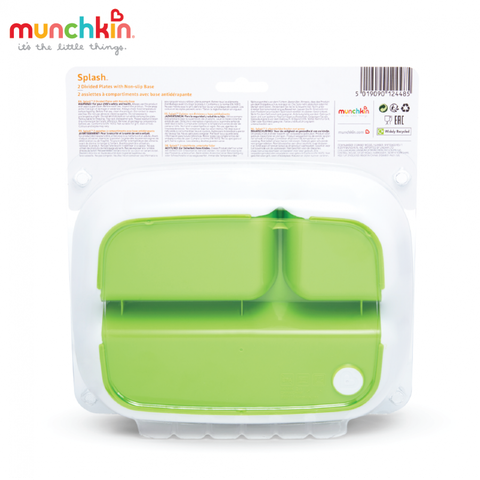 Bộ 2 đĩa chia ngăn chống trượt Munchkin MK11469 (Xanh lá-xanh lơ)