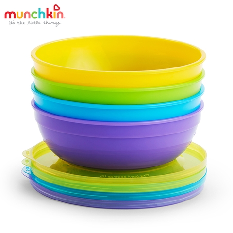 Bộ 4 bát có nắp + 2 thìa Munchkin MK43867