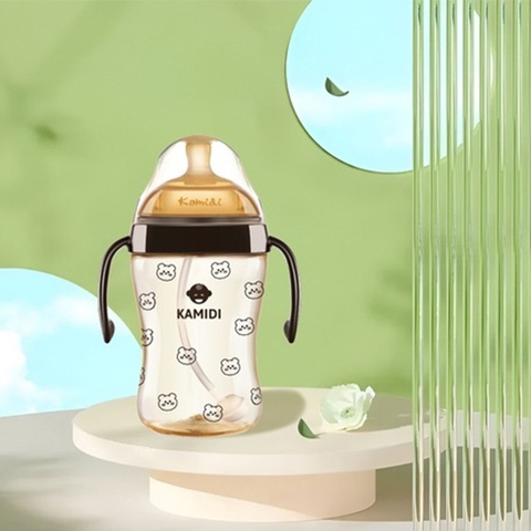 Bình sữa Kamidi PPSU In hình họa tiết gấu 300ml