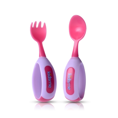 Bộ nĩa và muỗng tập ăn Kidsme 9853 - màu Tím (9M+)