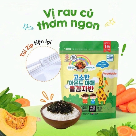 Rong biển vụn rắc cơm Baby Samwon 40g Hàn Quốc - Vị rau củ (12M+)