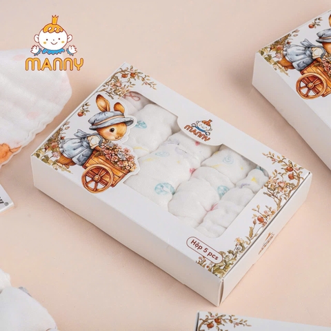 Hộp 5 khăn sữa cổ tích 6 lớp Manny