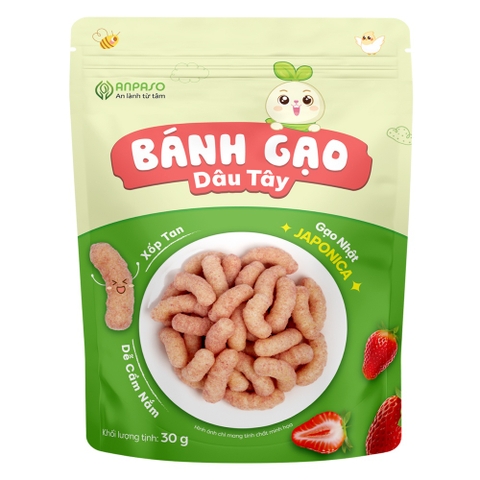 Bánh gạo ăn dặm hình que Anpaso vị Dâu Tây 30g (6M+)
