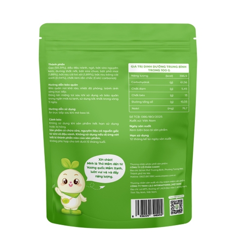 Bánh gạo ăn dặm hình que Anpaso vị Phô Mai Rau Xanh 30g (6M+)