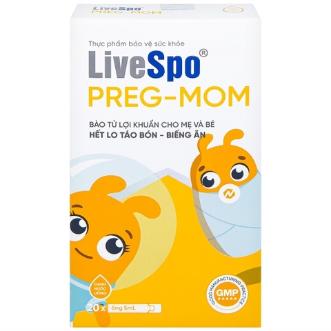 Bào tử lợi khuẩn cho mẹ và bé LiveSpo PREG-MOM hộp 20*5ml (2Y+)