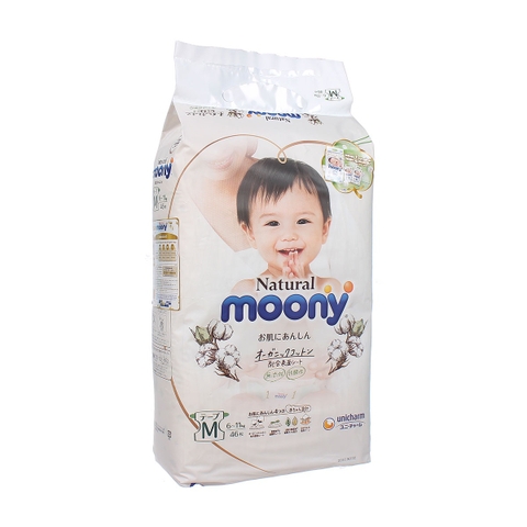 Bỉm - Tã dán Moony Trắng Size M46 miếng (cho bé 6 - 11kg)