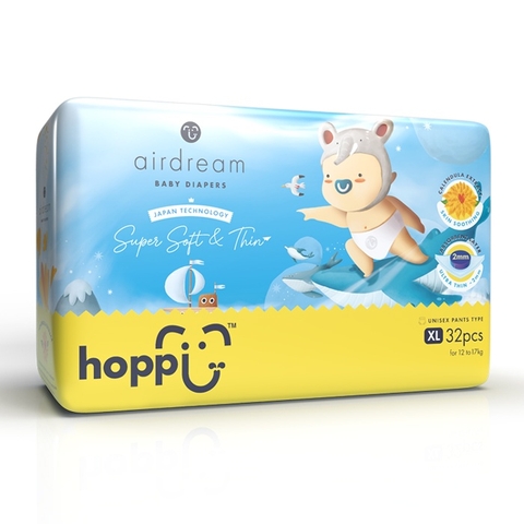 Bỉm - Tã quần Hoppi Airdream size XL32 miếng (12 - 17kg)
