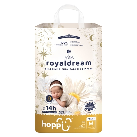 Bỉm - Tã quần Hoppi RoyalDream cao cấp size M42 miếng (cho bé 6-11kg)