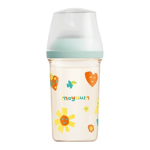 Bình sữa Moyuum Mov.aa cổ rộng thế hệ mới họa tiết 250ml (Xanh)
