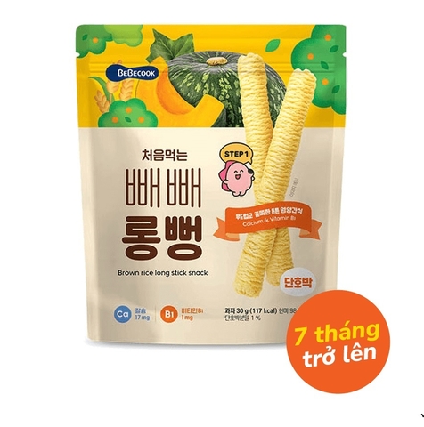 Bánh gạo lứt thanh dài BeBecook vị Bí Ngô dành cho bé từ 7 tháng