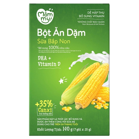 Bột ăn dặm Mămmy sữa, bắp non 140g (6M+)