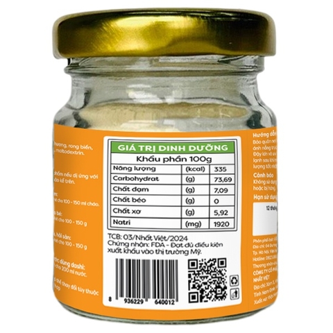 Bột nêm ăn dặm Anpaso vị Cà rốt 60g