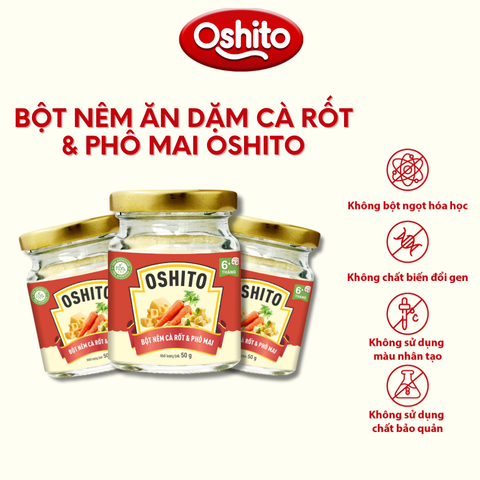 Bột Nêm Ăn Dặm Oshito Cà Rốt Phô Mai 50g cho bé từ 6 tháng