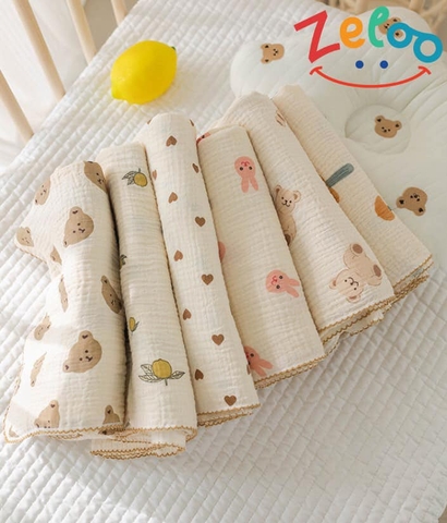Khăn tắm muslin 2 lớp cao cấp Zeloo (90x90cm)