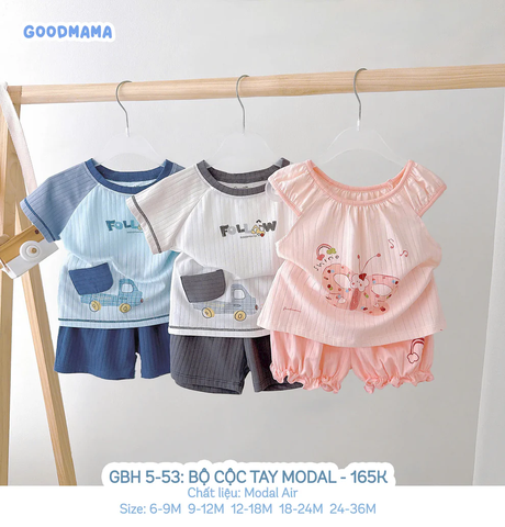 Bộ cộc tay Modal Good Mama Raglag GBH5-53