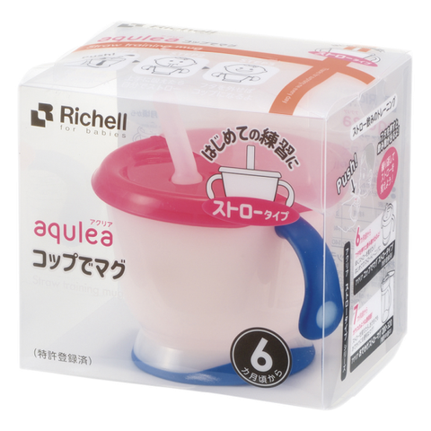 Cốc tập uống 3 giai đoạn Richell nắp đỏ tay xanh