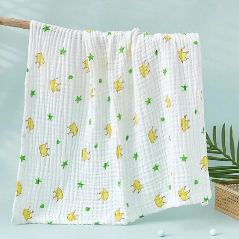 Chăn xô nhăn 6 lớp Manny cao cấp 100x110cm (họa tiết ngẫu nhiêu)