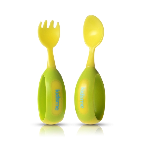 Bộ nĩa và muỗng tập ăn Kidsme 9853 - màu Chanh (9M+)