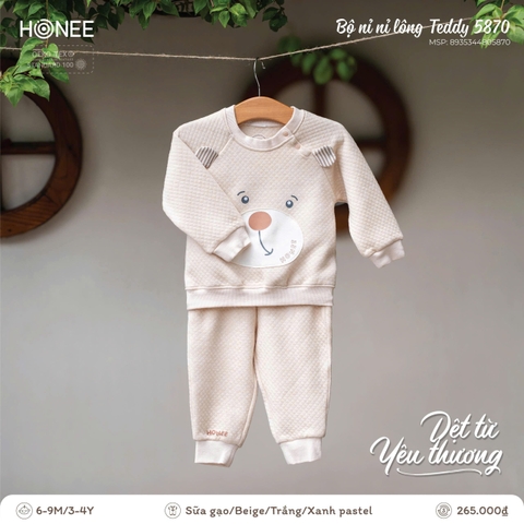 Bộ nỉ bông Teddy Honee 5870