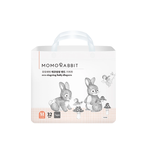 Bỉm - Tã dán Momo Rabbit Size M32 miếng (cho bé 6 - 11kg)