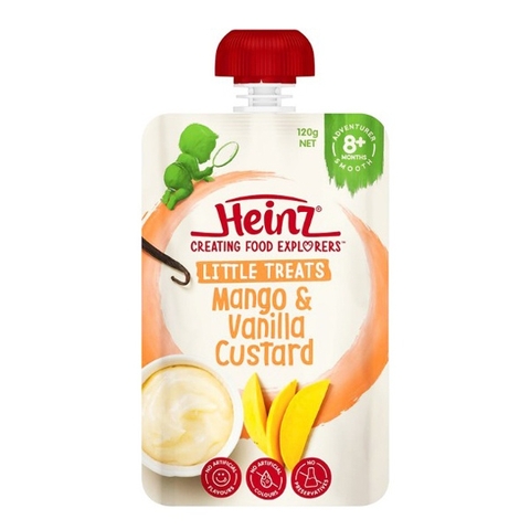 Dinh dưỡng hữu cơ Heinz Custard xoài vani 120g cho bé trên 8 tháng